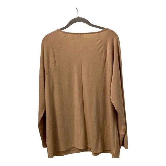 Chico’s Women’s Size 3/XL Brown Tan Pullover Top Long Sleeves Knit - Picture 2 of 10